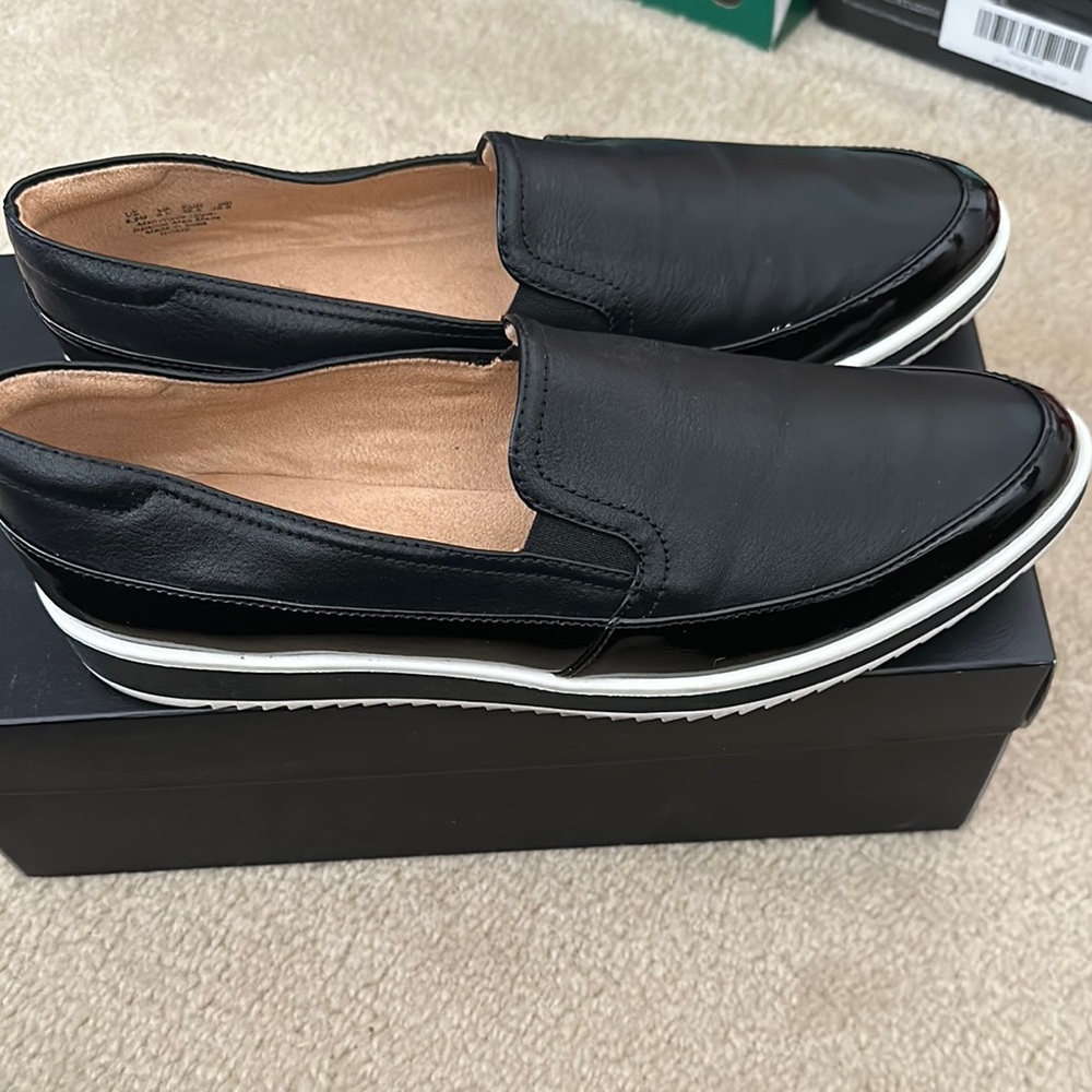 Black Slip-On Loafers with Cushioned Sole